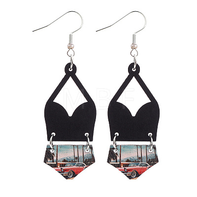 Alloy with Imitation Leather Dangle Earrings FS-WG30D02-18-1
