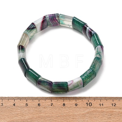Square Natural Dragon Veins Agate(Dyed & Heated) Beaded Stretch Bracelets for Women Men GG-CBA9ACE-B16-1