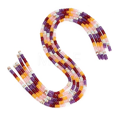 Gradient Color Natural Dyed White Jade & Synthetic Shoushan Stone Beads Strands GG-CBA1E0E-01F-1