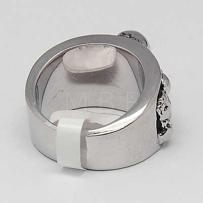 Personalized Retro Men's Halloween Jewelry Wide Band Rings RJEW-F006-239-1