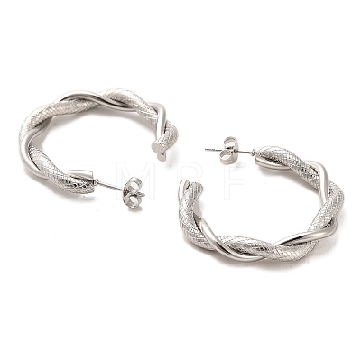 304 Stainless Steel Ring Stud Earrings EJEW-D101-05P-1