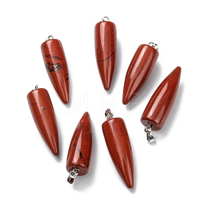 Natural Red Jasper Pointed Pendants G-D040-01P-B03-1