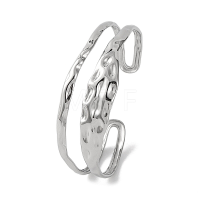 Fashionable 304 Stainless Steel Cuff Bangles for Women BJEW-B104-14P-1