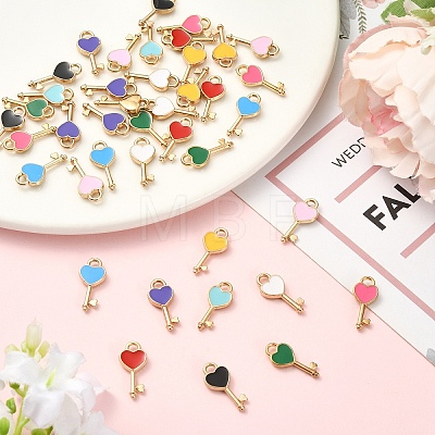 40Pcs 10 Colors Alloy Enamel Pendants FIND-YW0012-43-1