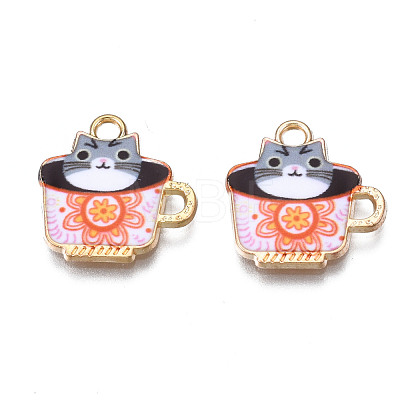 Rack Plating Alloy Enamel Charms ENAM-T011-140A-1