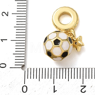 Sports Brass Micro Pave Clear Cubic Zirconia & Enamel Dangle Charms CU-CBA0A9C-02A-G-1