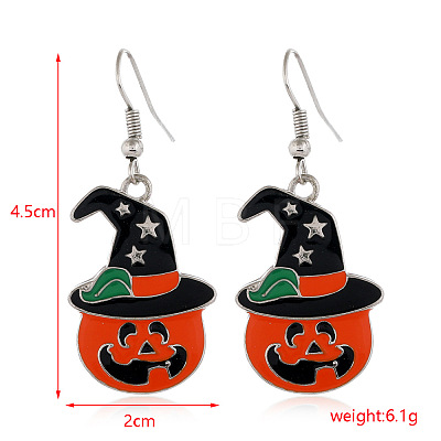 Halloween Theme Alloy Enamel Dangle Earrings FS-WG50C46-11-1