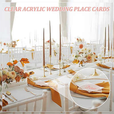 Transparent Acrylic Blank Place Cards TACR-WH0006-07A-1