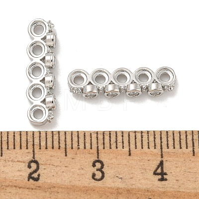 Brass Clear Cubic Zirconia Spacer Bars KK-L075-009P-1