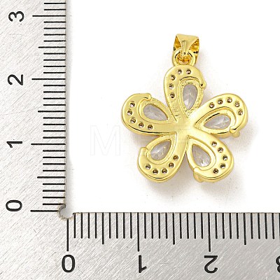 Rack Plating Brass Micro Pave Cubic Zirconia Pendants KK-G513-93G-02-1