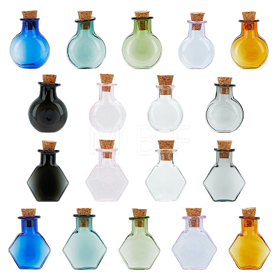 2 Sets 2 Styles Mini Glass Bottle GLAA-BC0001-31-1