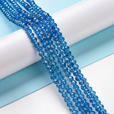 Faceted Rondelle Transparent Glass Beads Strands EGLA-J134-4x3mm-B11-1
