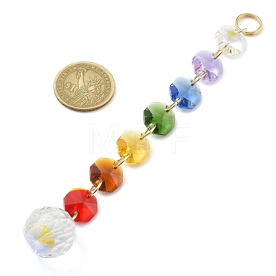 4Pcs 4 Styles Glass Octagonal Bead Hanging Suncatchers HJEW-JM02215-02-1