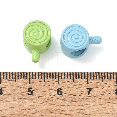 Spray Painted Alloy European Beads AL-CBA5B8E-05-1