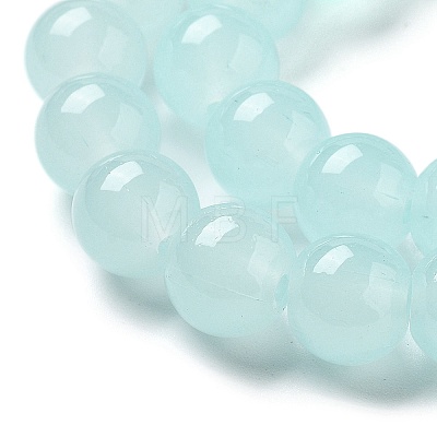 Imitation Jade Glass Round Beads Strands GLAA-A016-01C-1