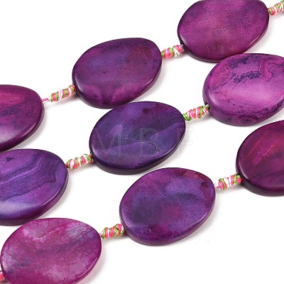 Natural Fire Crackle Agate Beads Strands G-P605-L03-01B-1