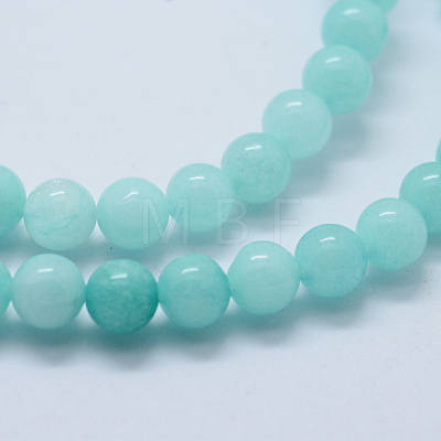 Natural & Dyed White Jade Bead Strands G-P370-02-8mm-1