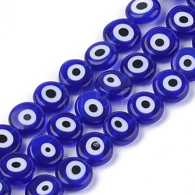 Handmade Evil Eye Lampwork Beads Strands LAMP-S191-02C-03-1