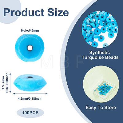 100Pcs Afghan Synthetic Turquoise Beads G-TA0003-39-1