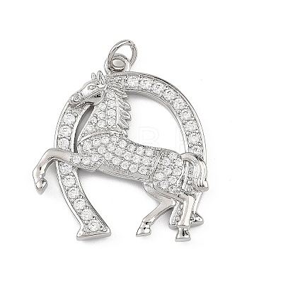 Brass Micro Pave Clear Cubic Zirconia Pendants KK-B177-05E-P-1
