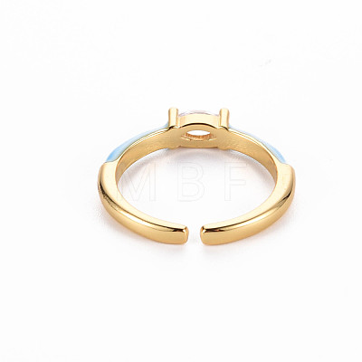 Brass Enamel Cuff Rings RJEW-T016-29F-NF-1