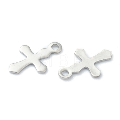 304 Stainless Steel Tiny Cross Charms STAS-H149-01P-1