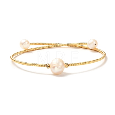 Natural Pearl Beads Bangle for Girl Women X-BJEW-JB06853-1
