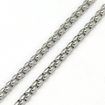 Trendy Men's 201 Stainless Steel Box Chain Necklaces NJEW-L043A-46P-1