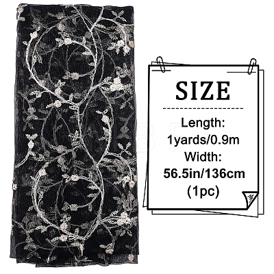 Flower Pattern Embroidery Polyester Trimming DIY-WH0308-147A-1