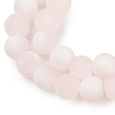 Frosted Crackle Glass Beads Strands GLAA-U001-8mm-M12-1