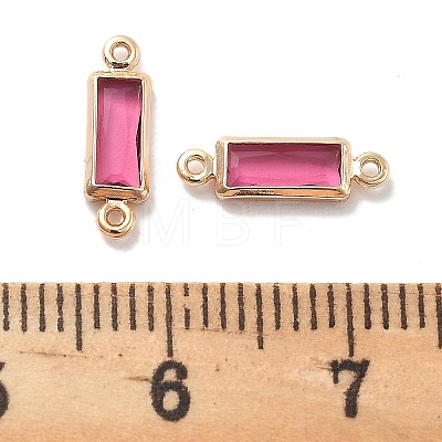 Brass Pave Glass Connector Charms KK-M102-50G-01-1