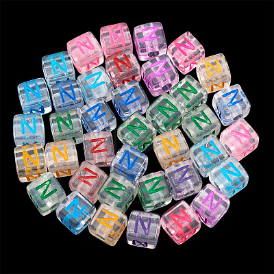 50Pcs Acrylic European Beads MACR-TADJ0001-13N-1