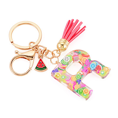 Fruit Series Letter Resin Keychains KEYC-TAC0033-02R-1