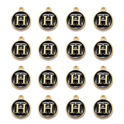 Golden Plated Alloy Charms LS-ENAM-S118-02H-1