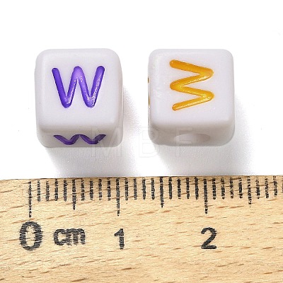 Opaque Acrylic Beads OACR-I022-01W-1