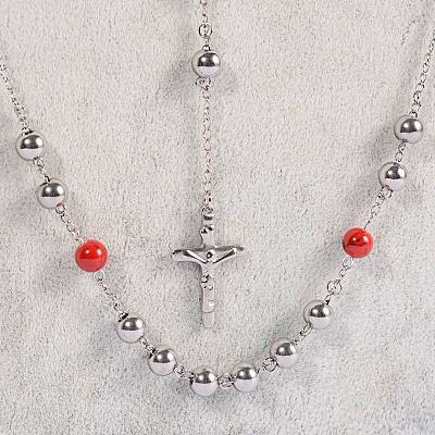 304 Stainless Steel Rosary Bead Necklaces NJEW-L347-40P-1
