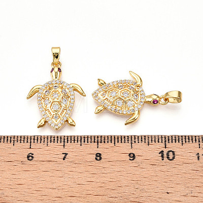 Brass Micro Pave Cubic Zirconia Pendants KK-N257-05G-1