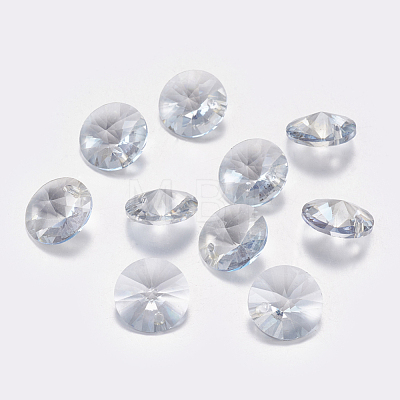 Faceted Glass Rhinestone Charms RGLA-F049-12mm-001BS-1