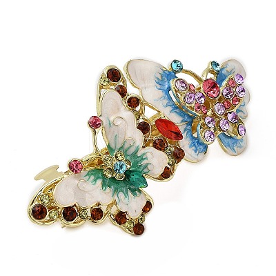 Alloy Rhinestone Enamel Hair Barrettes OHAR-B006-01G-01-1