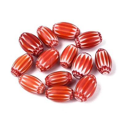 Handmade Millefiori Glass Barrel Beads LS-LA-N002-15F-1