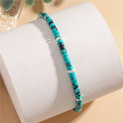 Dyed Synthetic Imperial Jasper Heishi Beaded Braided Bracelets LS-SA4116-5-1