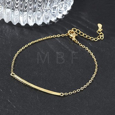 Brass Micro Pave Clear Cubic Zirconia Link Bracelets BJEW-E114-01B-G-1