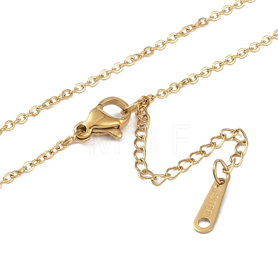 Ion Plating(IP) Initial Letter 304 Stainless Steel Pendant Necklaces NJEW-M199-01G-U-1