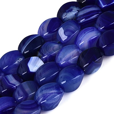 Dyed & Heated Natural Agate Beads Strands G-N359-14A-01-1