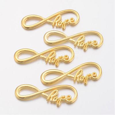 Tibetan Style Alloy Infinity with Hope Links connectors TIBE-S230-G-FF-1