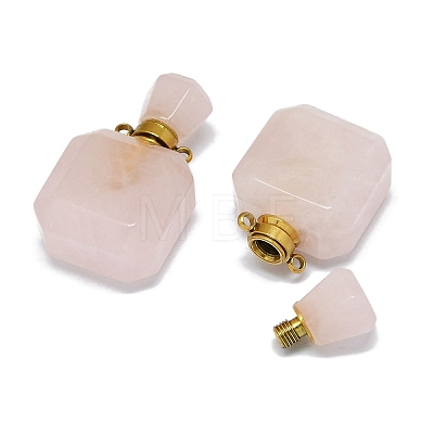 Natural Rose Quartz Perfume Bottle Pendants G-A026-10-02-1