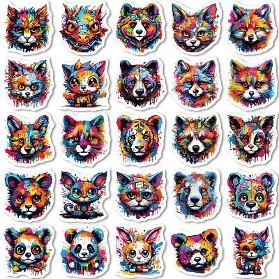 50Pcs PVC Waterproof Animals Stickers PW-WG5BC42-01-1