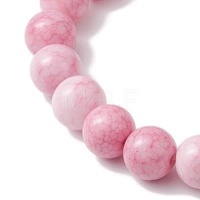 10.5mm Round Opaque Crackle Glass Beaded Stretch Bracelets BJEW-MZ00083-02-1