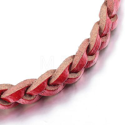 Adjustable Braided Leather Cord Bracelets BJEW-P099-21E-1