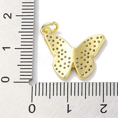 Rack Plating Brass Micro Pave Clear Cubic Zirconia Pendants KK-Z039-20G-1